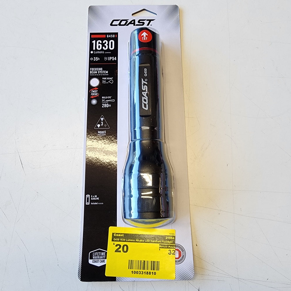 G450 1630 Lumens Alkaline LED Handheld Flashlight (21864) G450 1630 Lumens Alkaline LED Handheld Flashlight (21864)